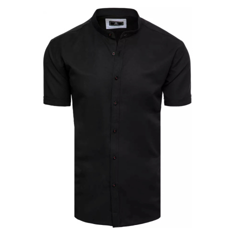 Čierna pánska košeľa s krátkym rukávom DStreet