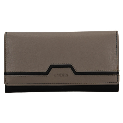 Dámska kožená peňaženka Lagen Perry - čierno-šedá