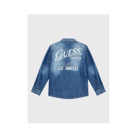 Guess džínsová košeľa L2BH01 D4UE0 Modrá Regular Fit