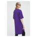 Bavlnené šaty G-Star Raw fialová farba, mini, oversize