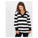 Black and white oversize sweater with wool RUE PARIS