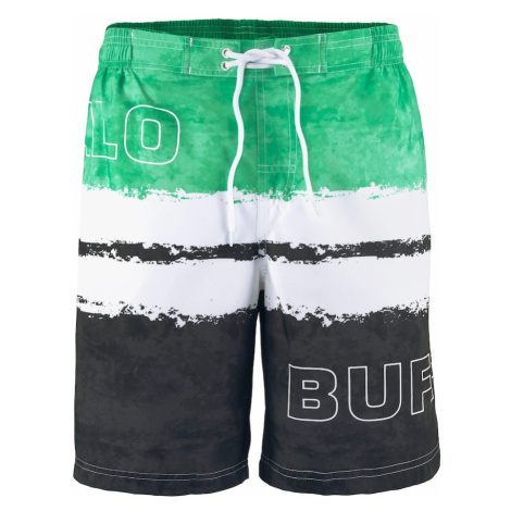 BUFFALO Plavecké šortky  zelená / čierna / biela