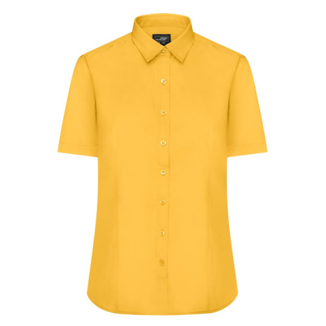 James & Nicholson Dámska košeľa s krátkym rukávom JN679 - Žltá