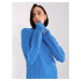 Blue loose turtleneck with cables