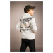 DEFACTO Boy's Printed Hooded Thick Sweatshirt