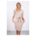 Dress with wings on the shoulders beige