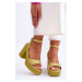 Fashionable sandals on massive heels Lime Karmine