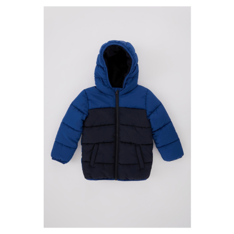 DEFACTO Baby Boy Water Repellent Fleece Lined Hooded Puffer Jacket