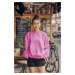 Trendyol Pink Oversize/Relaxed Fit Basic Crew Neck Thick/Polar inside Knitted Sweatshirt