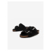 Čierne dámske papuče s umelým kožúškom Replay