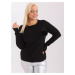 Black knitted viscose sweater plus size