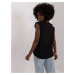 Black women's blouse with decorative ruffle SUBLEVEL