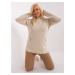 Light beige women's sweater in larger size with zippers