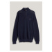 SVETER GANT COTTON PIQUE HALFZIP EVENING BLUE