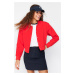 Trendyol Red Crop Slim Bomber Jacket