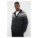 Trendyol Gray FL Men's Regular Half Turtleneck Ethnic Knitwear Cardigan