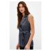 Trendyol Gray Regular Belted Woven Vest