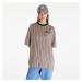 Tričko New Era Pinstripe Oversized T-Shirt UNISEX Ash Brown/ Black