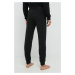 Pyžamové nohavice HUGO pánske, čierna farba, jednofarebná