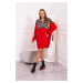 Velour dress with red leopard pattern