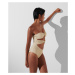 Plavky Karl Lagerfeld Karl Dna Strapless Swimsuit Beige/Gold