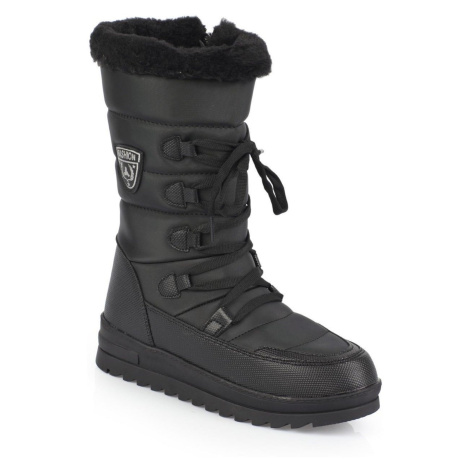 Capone Outfitters Trak Sole Women's Snow Boots with Side Zippered Collar Furry Laced Parachute F