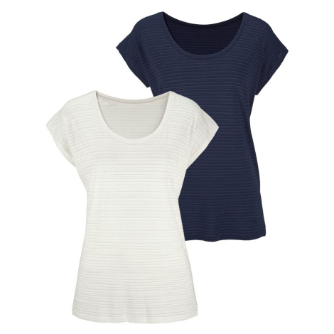 BEACH TIME Tričko  námornícka modrá / šedobiela Beachtime