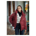 Trendyol Claret Red Oversize Hooded Goose Feather Water Repellent Puffer Jacket