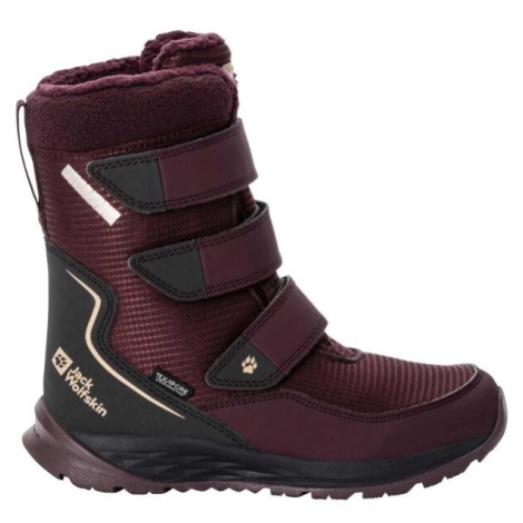 Jack Wolfskin POLAR BOOT TEXAPORE HIGH VC K Detská zimná obuv, vínová, veľkosť