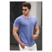 Madmext Men's Blue Basic T-Shirt 4055