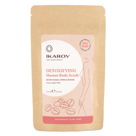 Detoxikačný telový peeling do sprchy Tmavý cukor, káva, pomaranč Ikarov 150 g