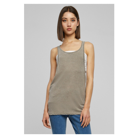 Ladies Loose Burnout Tank Olive Urban Classics