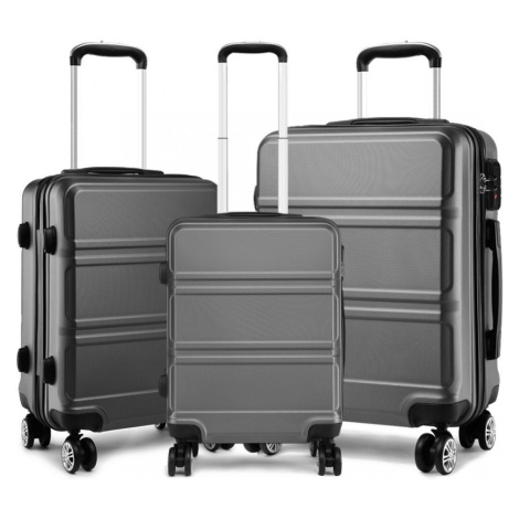 Sivá sada luxusných kufrov s TSA zámkom &quot;Travelmania&quot; - veľ. M, L, XL