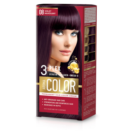 Farba na vlasy - fialový mahagón č.08 Aroma Color