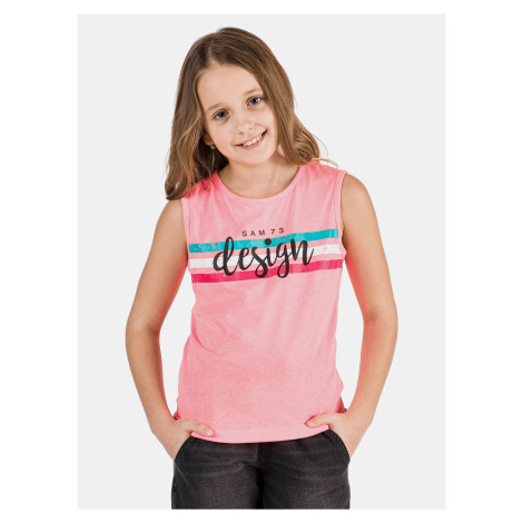 SAM73 Pink Girls' Top with Printed SAM 73 - Girls