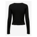 Čierne dámske rebrované tričko s dlhým rukávom ONLY Emma