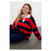 Trendyol Curve Multicolored Polo Neck Striped Knitwear Sweater