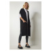 Happiness İstanbul Women's Black Pocketed Oversize Long Knitwear Vest