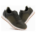 Ombre Patchwork men's sneaker shoes in combined materials - dark olive