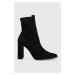 Členkové topánky Aldo Audrella dámske, čierna farba, na podpätku,