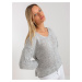Grey oversize sweater with neck in V och bella