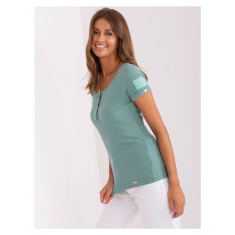 OCH BELLA Pistachio casual blouse with buttons