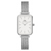 Daniel Wellington Analógové hodinky 'Quadro Pressed Sterling S White'  strieborná / biela