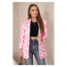 Women's blazer with pink flower motif