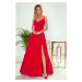 CHIARA Elegantní červené dámské maxi šaty na ramínkách model 8550122 XL - numoco