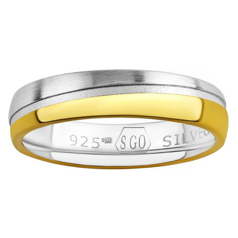 Snubný strieborný prsteň Glowie pozlátený žltým zlatom Silvego