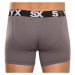 3PACK pánske boxerky Styx long športová guma tmavo šedé (3U1063)