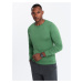 Ombre Classic men's sweater with round neckline - green