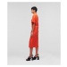 Šaty Karl Lagerfeld Wrap Jersey Dress Terracotta