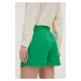 Šortky Answear Lab dámske, zelená farba, jednofarebné, vysoký pás